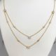 Double Strand Chain with Diamond Tension Set Pendants
