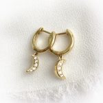 Moon Drop Huggie Earring