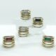 Multi Band Gold & Gemstone Ring