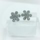 Diamond Flower Earrings - 6 Petal