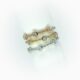3 Bezel Set Diamond Ring with Beaded Band
