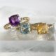 Square Semi Precious Gemstone Ring