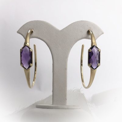 Gold & Gemstone Hoop Earrings