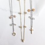 Hanging Heart & Star Pendants Necklace - Image 2