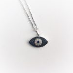 Blue Sapphire & Diamond Eye Pendant