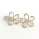 Rock Crystal & Diamond Flower Earrings