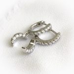 Diamond Moon Drop Huggies Earrings