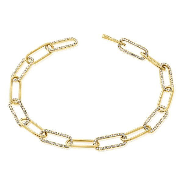 Gold & Diamond Paperclip Link Bracelet – Diamonds On The Key