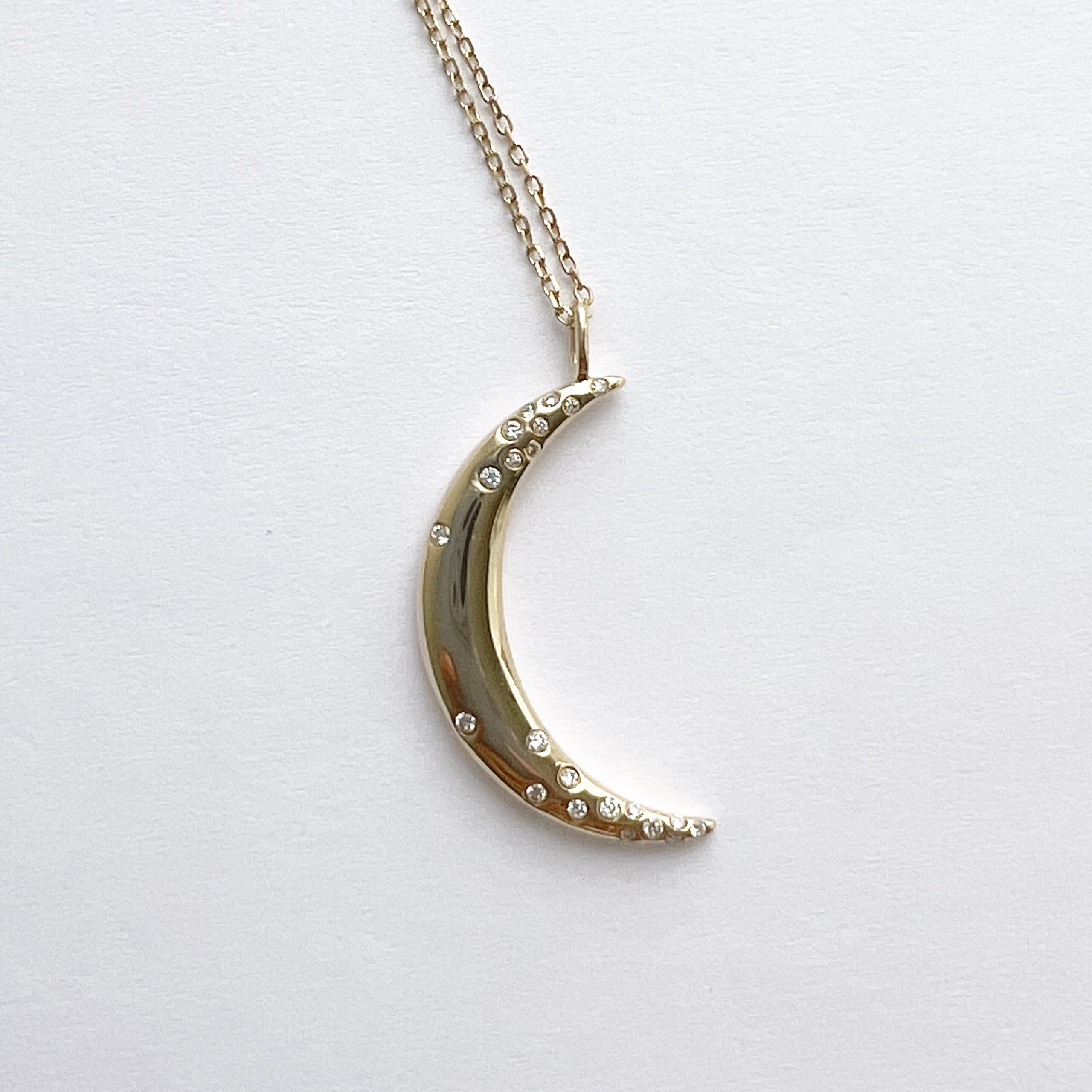 Penny Preville 18K Gold Galaxy Crescent Moon Necklace
