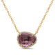 Amethyst & Diamond Halo Pendant