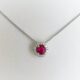 Round Ruby and Diamond Pendant Necklace