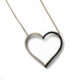 14K Yellow Gold and Diamond Heart Necklace