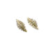 Yellow Gold Leaf with Diamonds Earrings
