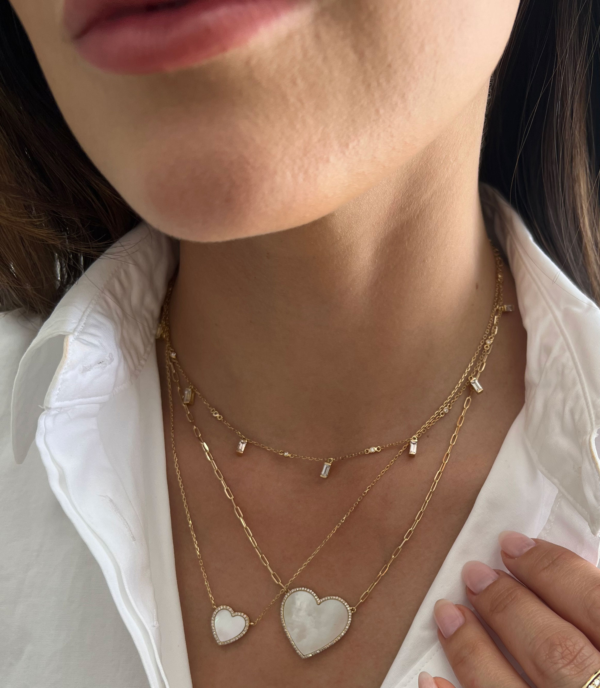 Pearl Heart Necklace - 14K Yellow Gold Diamond Halo Pendant - June  Birthstone Gemstone Jewelry
