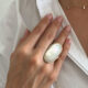 Large Oval Mother of Pearl Ring