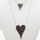 Black Diamonds Heartshaped Yellow Gold Necklace