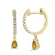 Citrine & Diamond Dangle Huggie Earrings