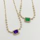 Gemstone with diamonds necklace