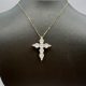 White Gemstone Cross Necklace