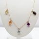 Five Gemstone Drops And Natural Diamonds Necklace