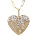 Yellow Gold Heart Shaped Pendant with Diamond Sprinkles
