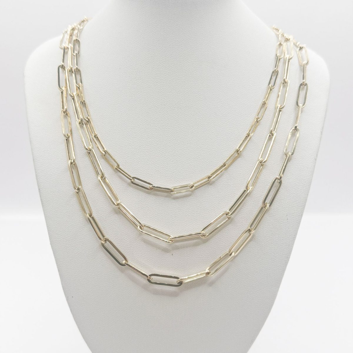 Yellow Gold Paperclip Necklaces - Image 2