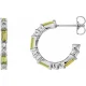 Natural Peridot & Natural Diamond Hoop Earrings