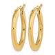 Yellow Gold Square Edge Hoop Oval Earrings