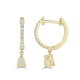 14k Gold Opal & Diamond Huggie Earrings