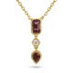 Garnet & Diamond 3 Stone Necklace