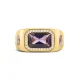 Amethyst & Diamond Signet Ring