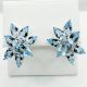 Diamond  & Aquamarine Starbust Earrings