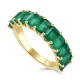 Gold & Emerald-Cut Emerald Band