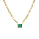 Gold & Emerald-Cut Emerald Curb Link Necklace