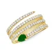Gold, Emerald & Diamond Wrap Ring