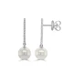 White Gold Pearl & Diamond Earrings
