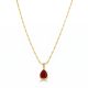 Ruby Pear Shape Bezel Pendant Necklace
