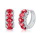Gold Ruby & Diamond Hoop Earrings