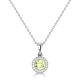 Gold Diamond & Peridot Circle Pendant