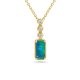 Opal & Diamond Rectangle Bezel Necklace