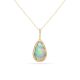 Opal & Diamond Pear Necklace