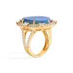 Lightning Ridge Black Opal & Diamond Ring - Image 2