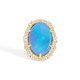Lightning Ridge Black Opal & Diamond Ring